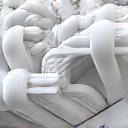 Besikartojantys moduliniai elementai, besisukantys ir kuriantys sudėtingą raštą, simbolizuojantį inovacijas ir dizaino lankstumą